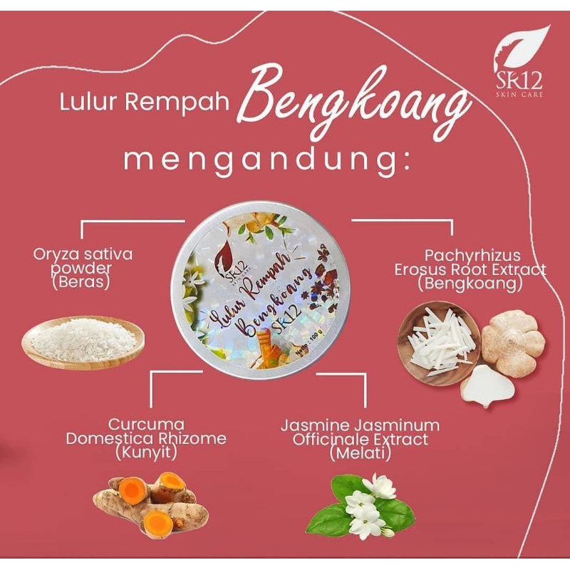 Lulur Rempah Bengkoang SR12 BPOM - Lulur Pencerah Mencerahkan Kulit - Original Isi 100 Gram