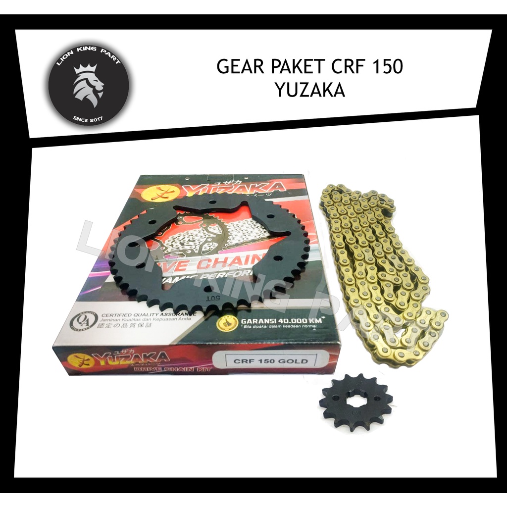 GEARSET GEAR SET CRF 150 YUZAKA RANTAI GOLD