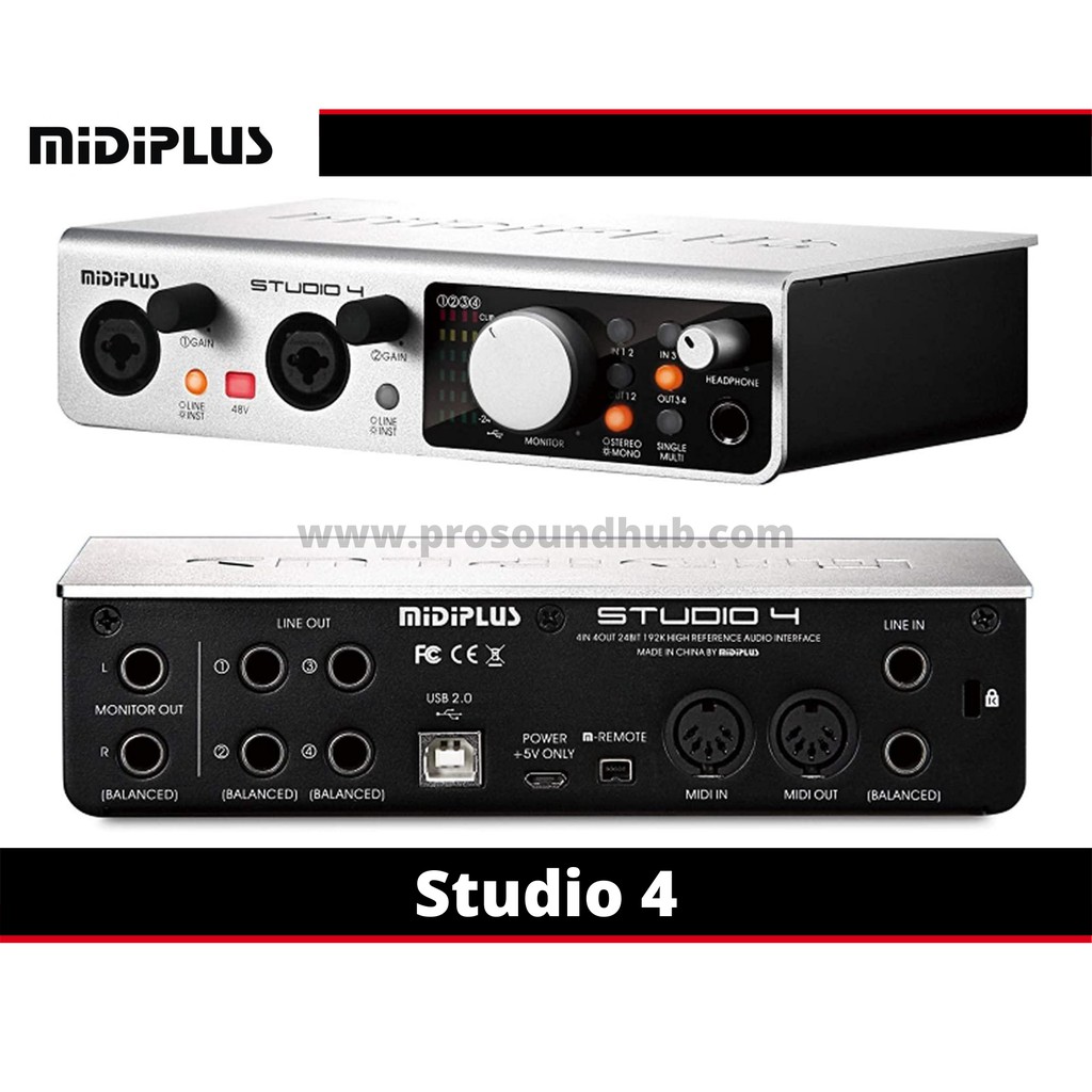 Midiplus Studio 4 USB Audio Interface Soundcard Recording 4 Channel-1