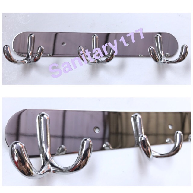 kapstok stainles 3 kait 1237-gantungan baju 3kait sus304 stainless tebal rak hook hanger cantelan sanitary177