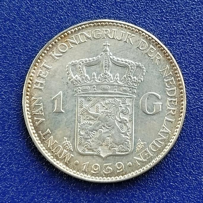 Koin Perak 1 Gulden Wilhelmina