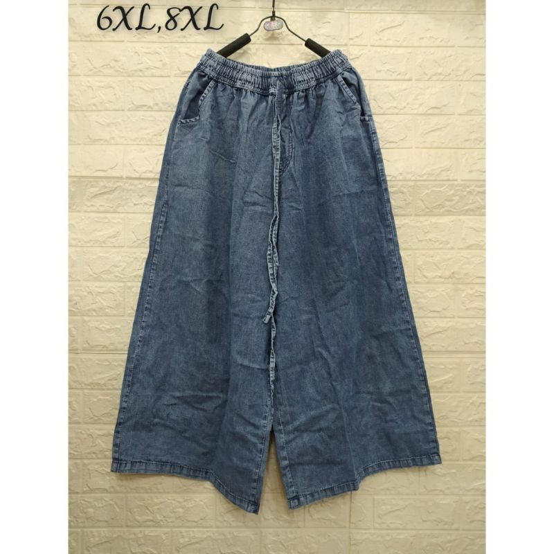 kulot jeans jumbo - kulot polos jumbo - kulot jeans wanita jumbo - celana wanita -  highwaist  jeans