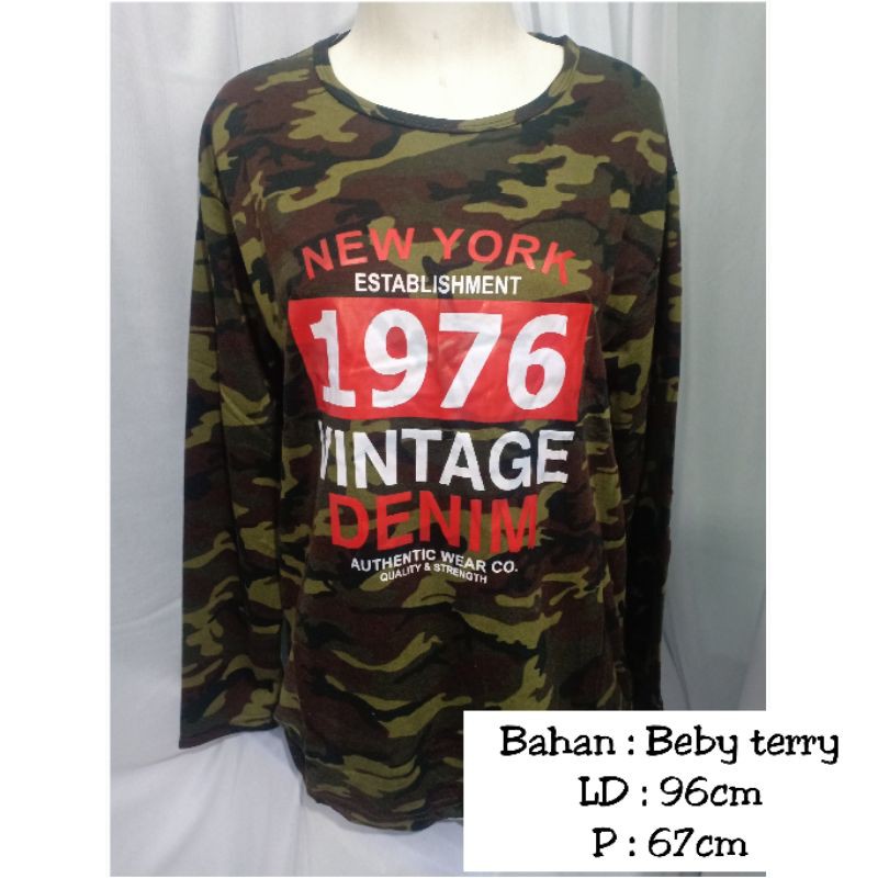 Kaos Oblong Lengan Panjang Army (New York) Termurah