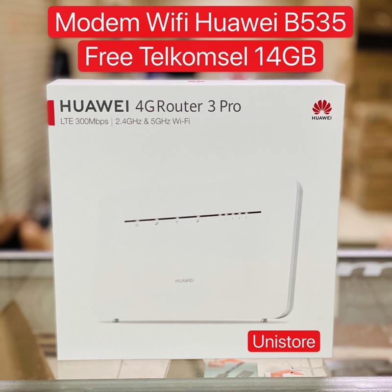 MODEM MIFI WIRELESS ROUTER HUAWEI B535 4G LTE FREE TELKOMSEL (UNLOCK)