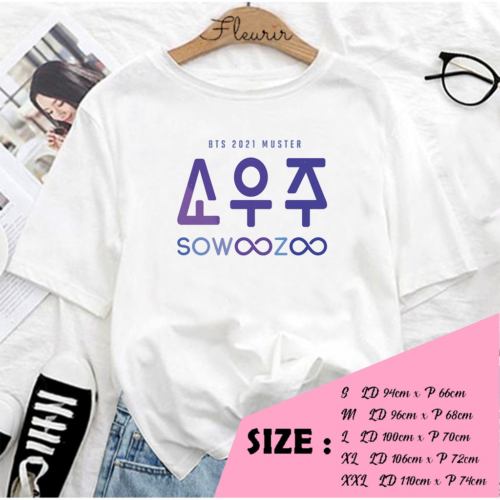 FLEURIR - KAOS  SO WOO ZOO KPOP KAOS OVERSIZE KATUN KAOS WANITA DEWASA TUMBLR TEE UNISEX JUMBO