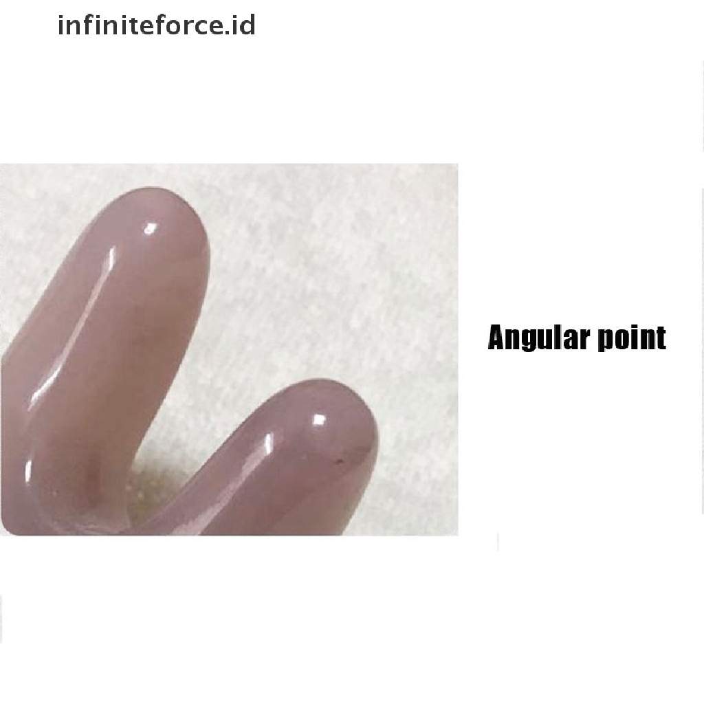 (infiniteforce.id) Alat Pijat Gua Sha Batu Quartz Rose Natural Untuk Wajah / Leher / Tubuh