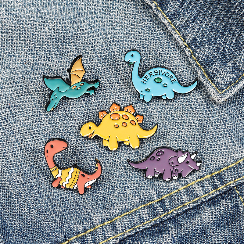 Bros / Pin Desain Dinosaurus Enamel Untuk Aksesoris Kerah Pakaian / Tas / Hadiah Anak