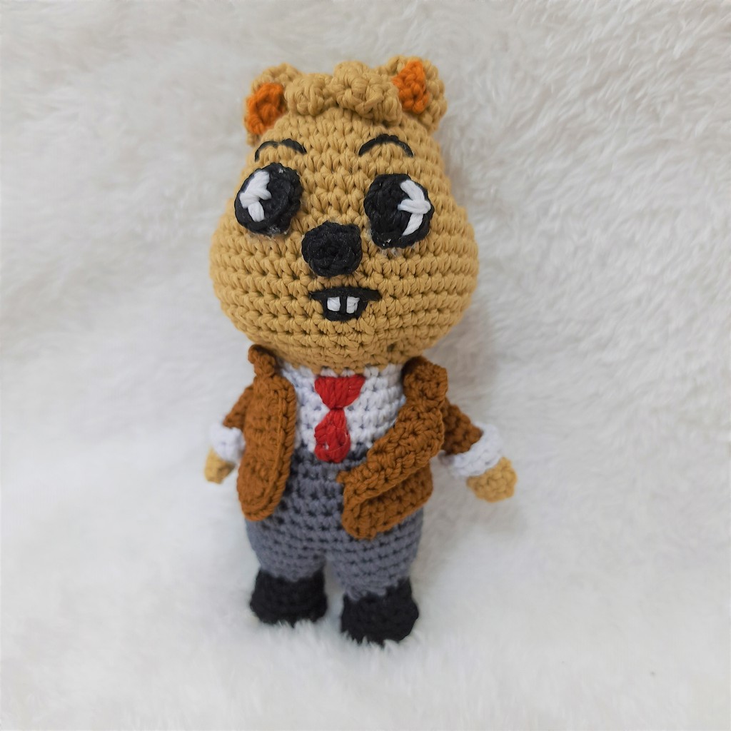 Boneka SKZOO rajut amigurumi Han Quokka Han Stray Kids (detective series)
