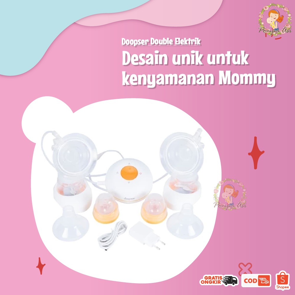 Doopser Double Electric Breast Pump Pompa Asi Elektrik Portable Murah Berkualitas By Mallpomopaasi