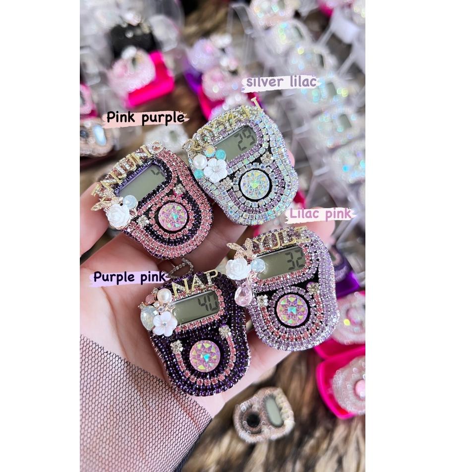 Serbuuuu.. LED ALARM Tasbih Digital Cantik Swarovski Premium Alat Dzikir Digital Tasbih Swaroski