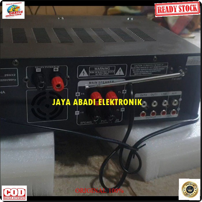 G484 AMPLI BLUETOOTH POWER AMPLIFIER REMOTE RADIO BLUETOOTH EQUALIZER MIXER BLUETOOTH KARAOKE MIXING AMPLI USB MP3 PLAYER AUDIO SOUND AC DC PRO AUX DJ MP3 ORIGINAL REMOT BISA BLUETOOTH KE SEGALA MEREK HANDPHONE AC DC BISA JUGA DIPAKE DIMOBIL PALE AKI