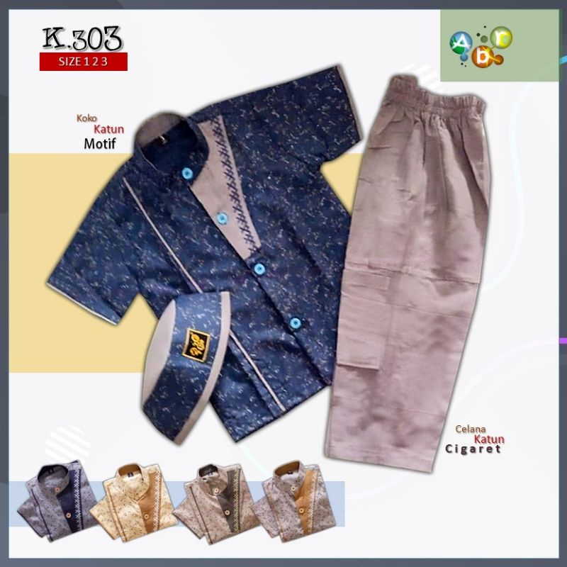 Koko Baby ABR "K.303" / Baju Muslim Anak (1kg = 1kg = 2set)