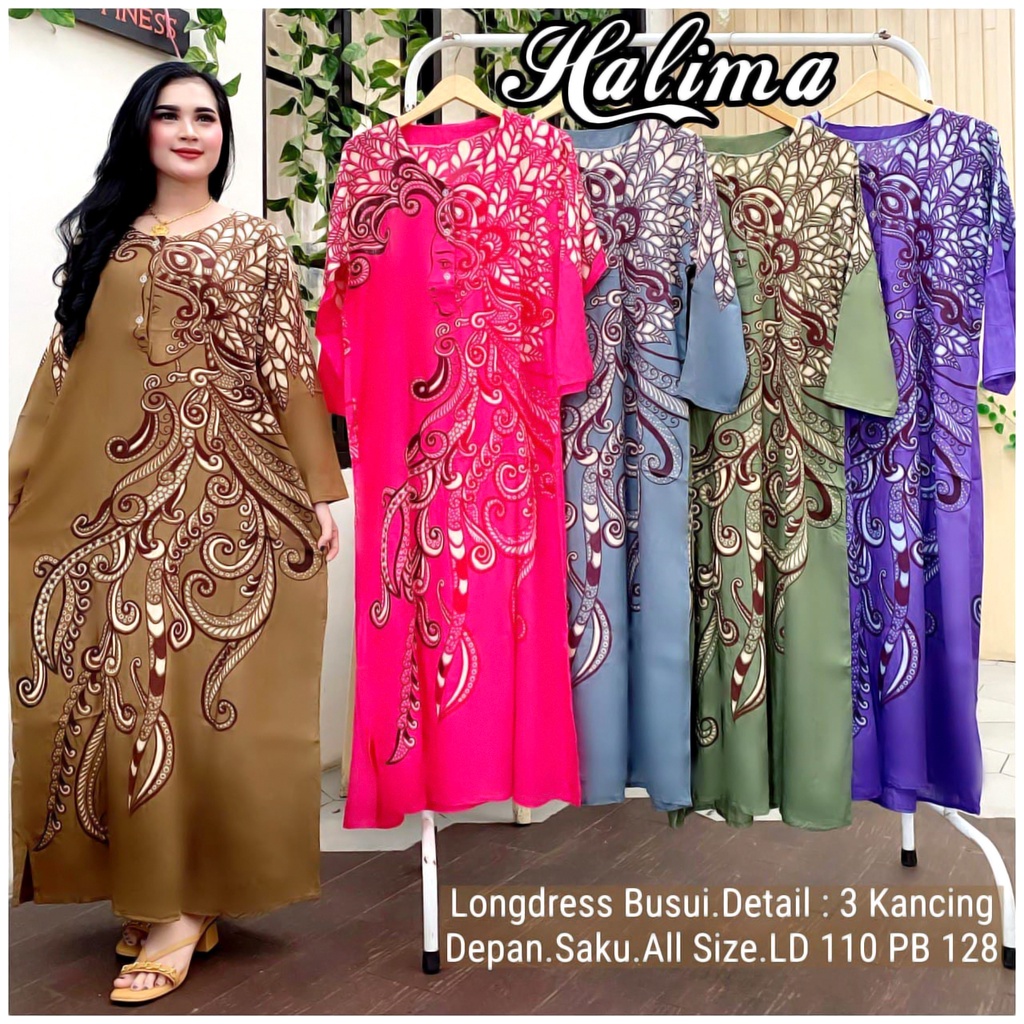 DASTER PANJANG LONGDRES HALIMAH KENARI MAROKO | DASTER RAYON SEMATA KAKI | DASTER KEKINIAN BUMIL BUSUI MURAH ADEM