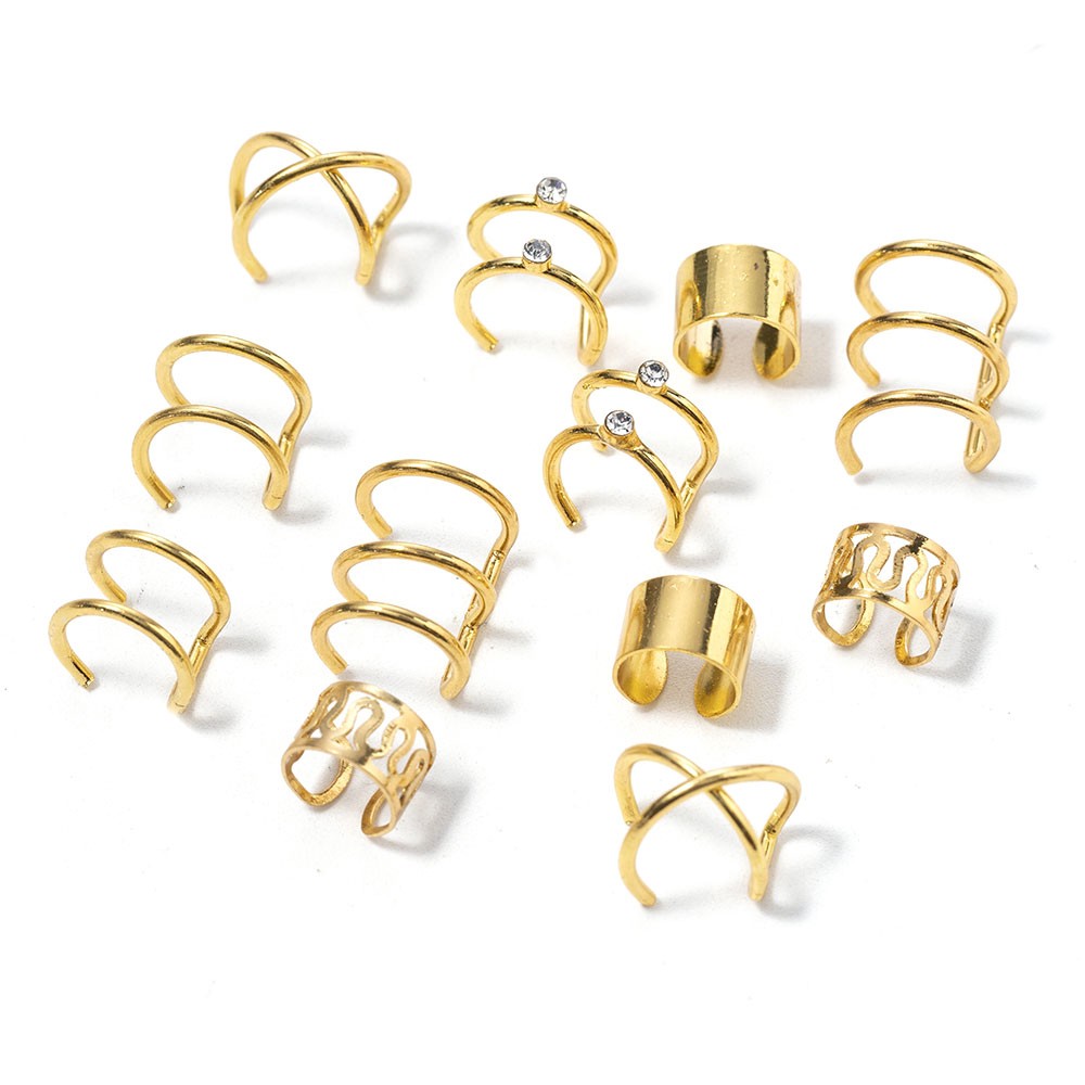 EE0577 - Anting JEPIT Set Isi 12 Tanpa Tindik Kpop Korea BTS EXO GOT7