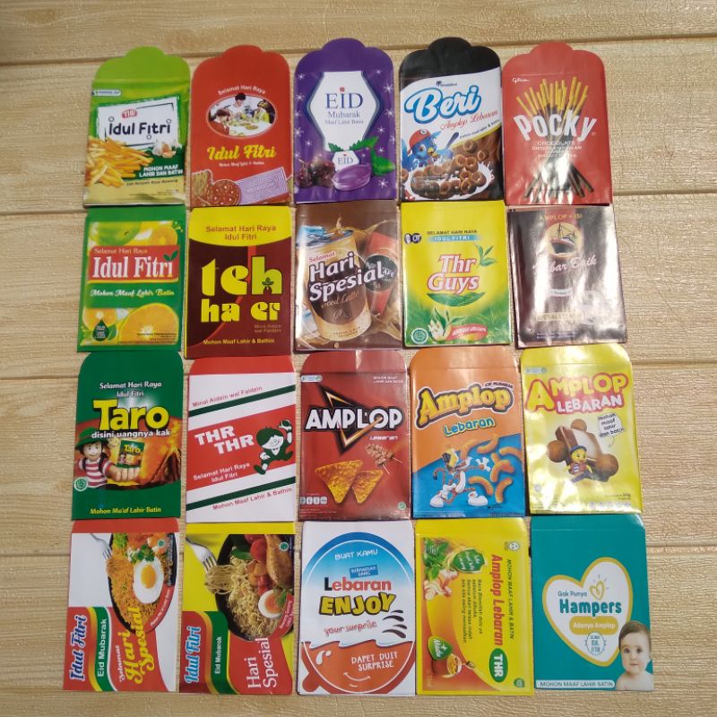 Amplop Angpao Lebaran Snack Unik Lucu Viral THR Hari Raya Idul Fitri Bahan Premium Art Paper Ukuran Medium Sedang 7x12 Terlaris Terbaru Murah Grosir Bisa Cod