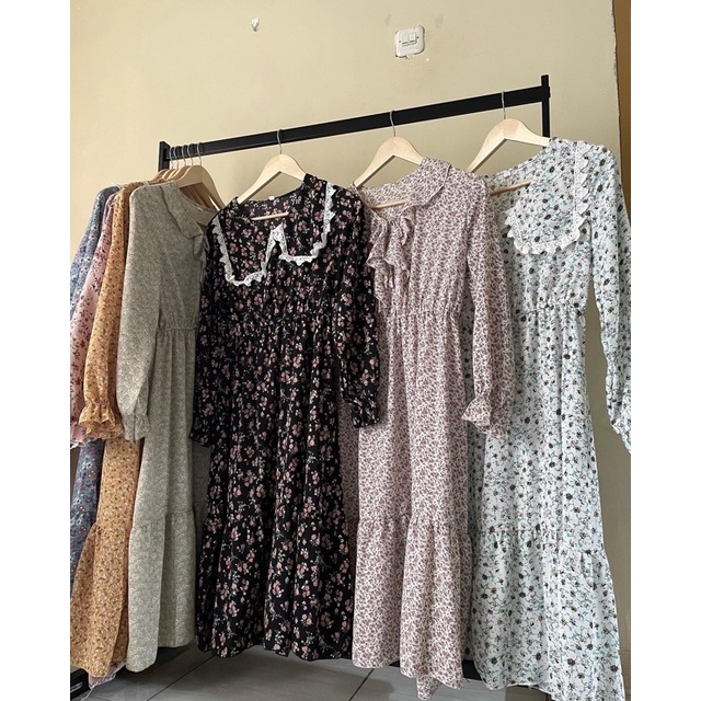 Tunik Ceruty Babydoll Tunik Wanita Motif