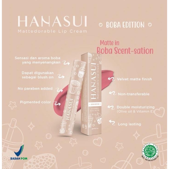 BOBA HANASUI LIPCREAM / HANASUI BOBA LIP CREAM EDITION