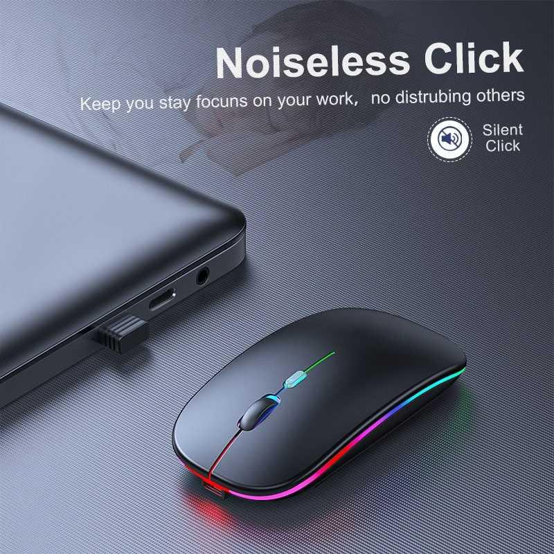 iMice Optical Mouse Wireless Bluetooth Silent Click 2.4GHz &amp; Bluetooth - E1300