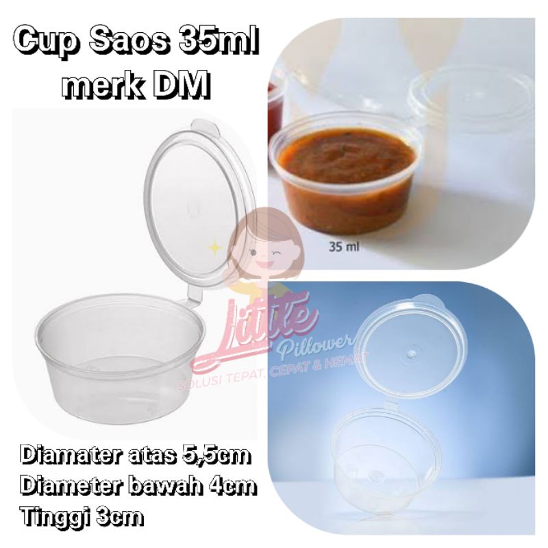 Cup Saos 35ml DM - Tempat Saos Sambel Plastik Container sauce 35ml DM