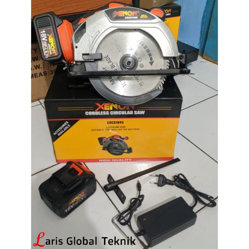 XENON Circular Saw Baterai Cordless Potong Kayu 7"