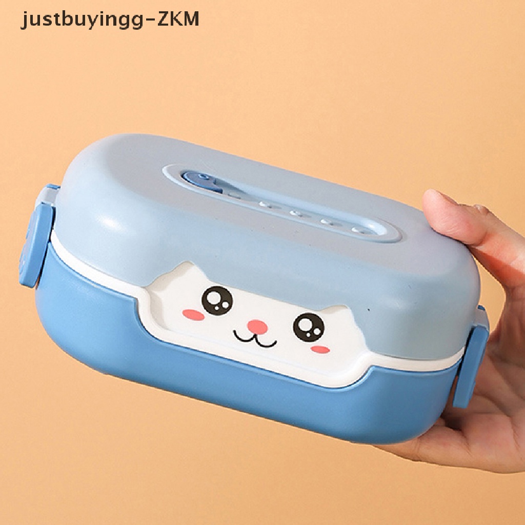 Kotak Makan Siang Bento Bentuk Persegi Panjang Motif Kartun Anime Bahan Plastik Anti Bocor Untuk Anak Sekolah