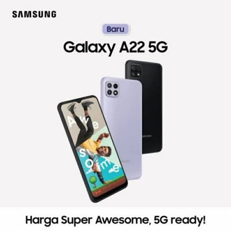 New Hp SAMSUNG A22 5G RAM 6/128Gb GARANSI RESMI 1TH