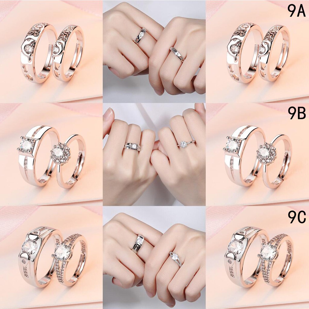 39 Desain Cincin perak Cincin couple silver 925 asli Cincin berlian Cincin yang bisa disesuaikan-9