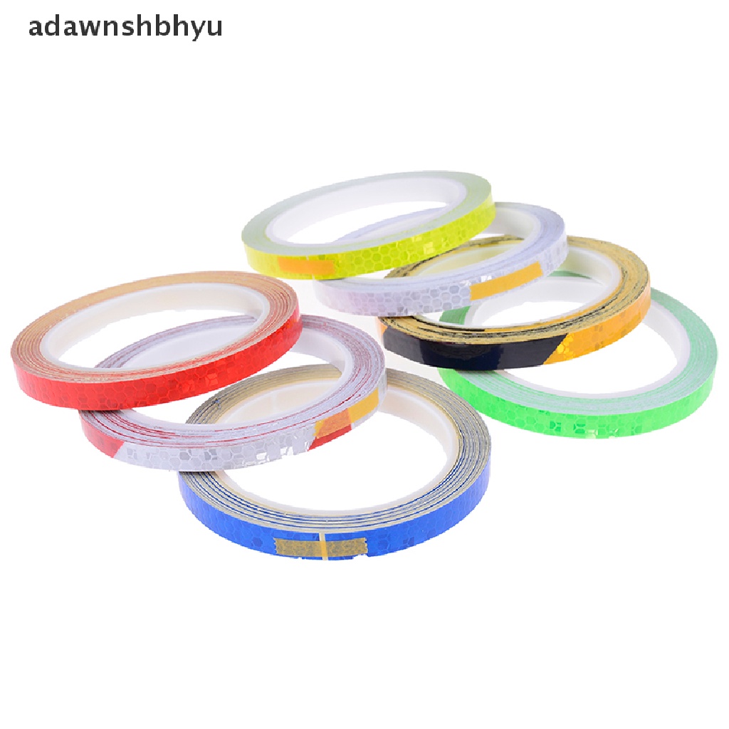Adawnshbhyu Stiker Reflektif Sepeda Motor Reflektor Keamanan Roda Rim Decal Tape