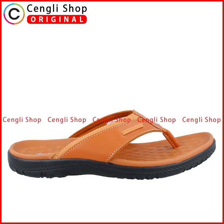 SANDAL JEPIT PAKALOLO PRIA ORIGINAL CASUAL KULIT ASLI COKLAT PB34