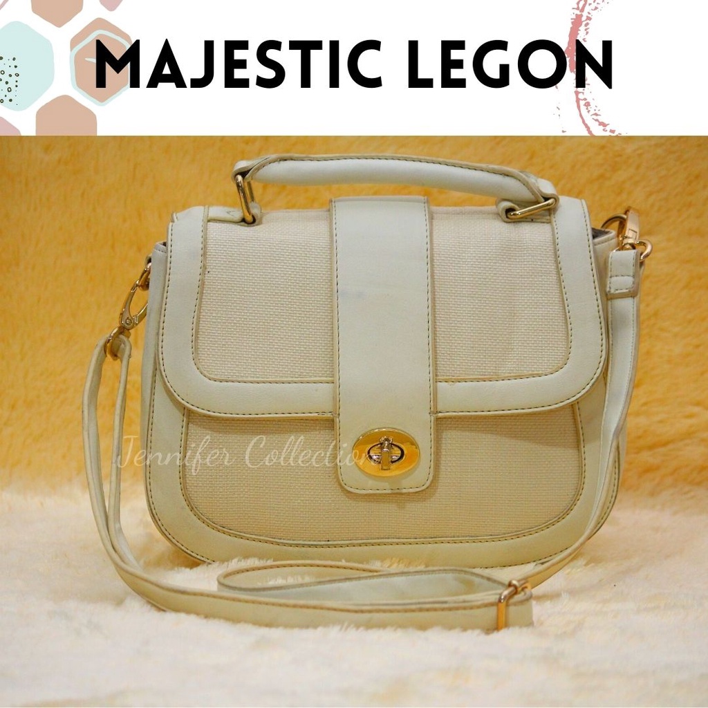 Majestic Legon Cream Round Sling Bag