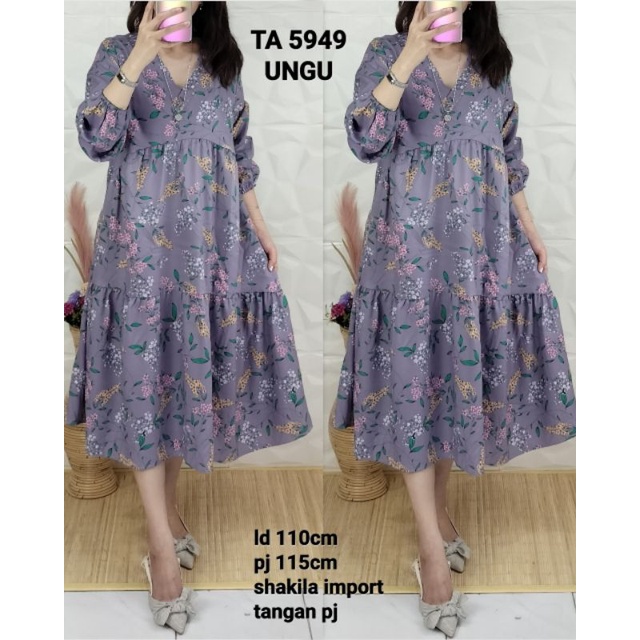 5949. Midi Dress Shakila Bangkok Bunga