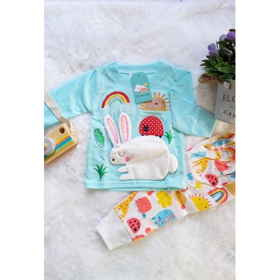 mi amore setelan baju panjang anak bayi perempuan piyama anak perempuan umur 3bln sampai 2th