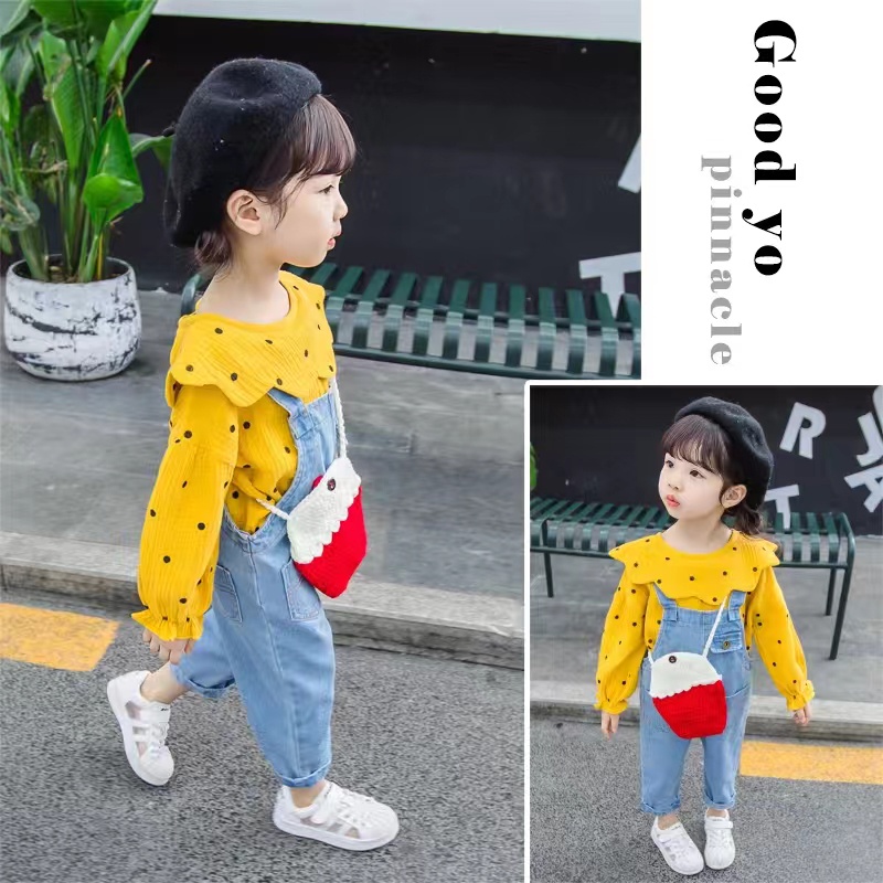 Setelan Set Overall Anak Import Uisa 2-5th Jeans Premium/Setelan baju Import premium