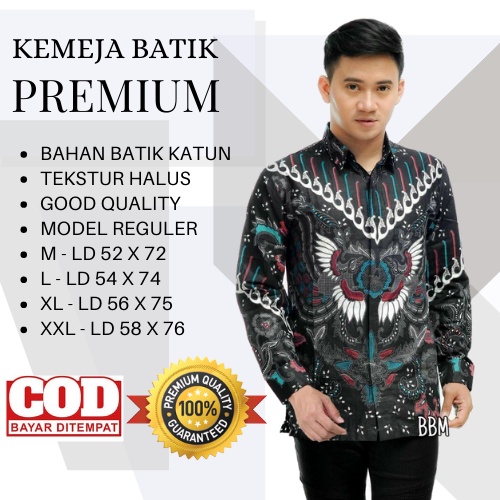 Atasan Kemeja Batik Pria Dewasa Lengan Panjang Kenongo Hem Padi Pekalongan Baju Kondangan Kerja Pakaian Pria Termurah