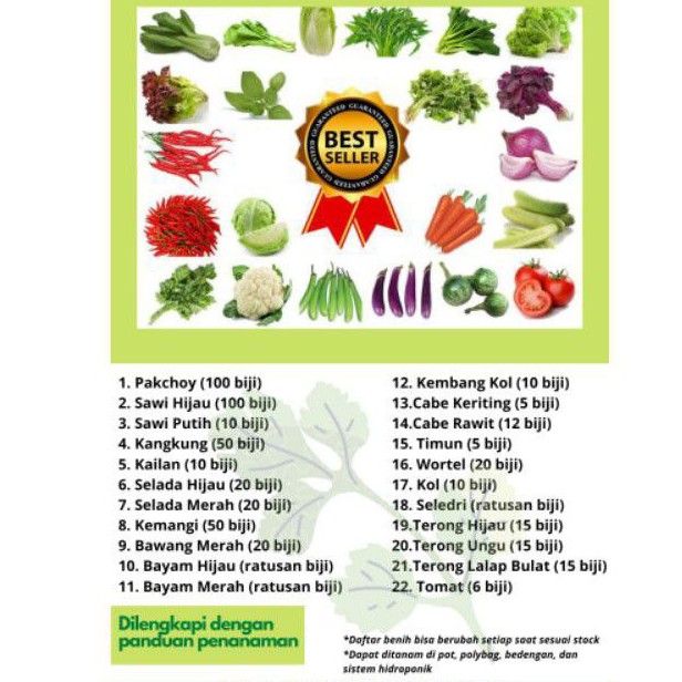 Jual Paket 22 Jenis Benih Sayur Shopee Indonesia