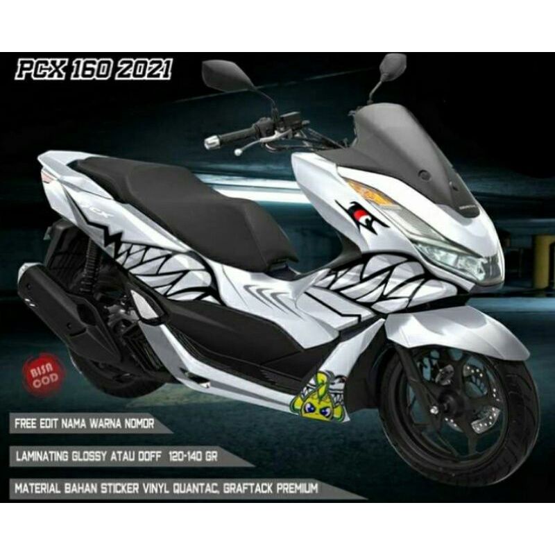 decal stiker pcx 160 sharks motif