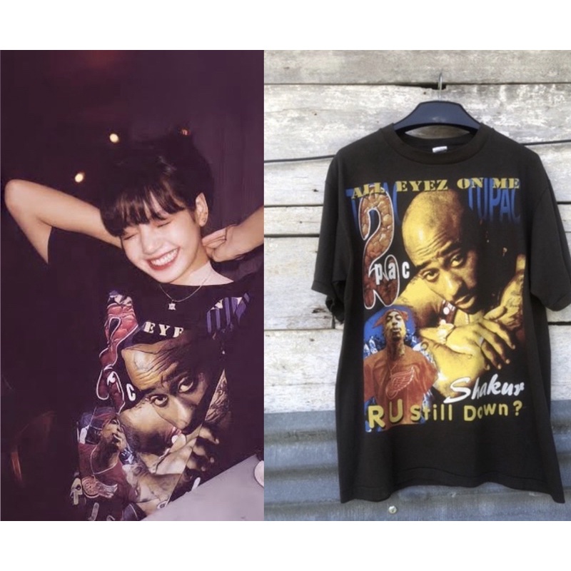 (SOLD OUT)Kaos vintage tupac 2pac lisa blackpink, kaos 2pac vintage raptee