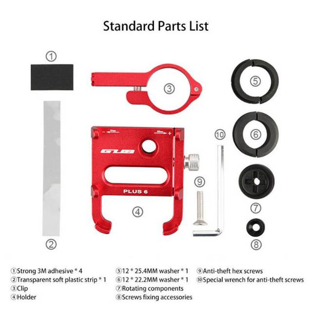 GUB Plus 6 Pro 6 Phone Holder HP Sepeda Motor Rotasi 360