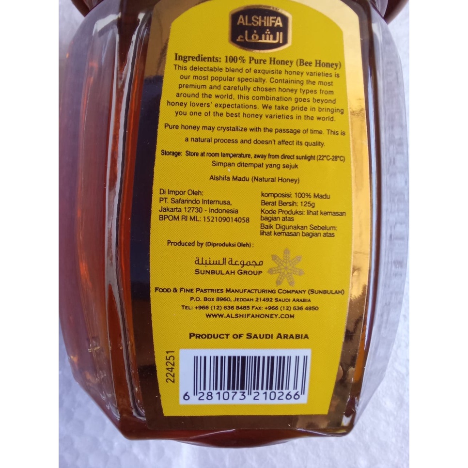 Madu Al Shifa 125gr Original Madu Murni Alshifa