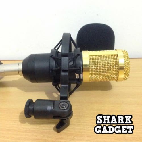 Microphone Eksternal Kondenser Studio for Hp / Laptop Mic Kabel + Busa
