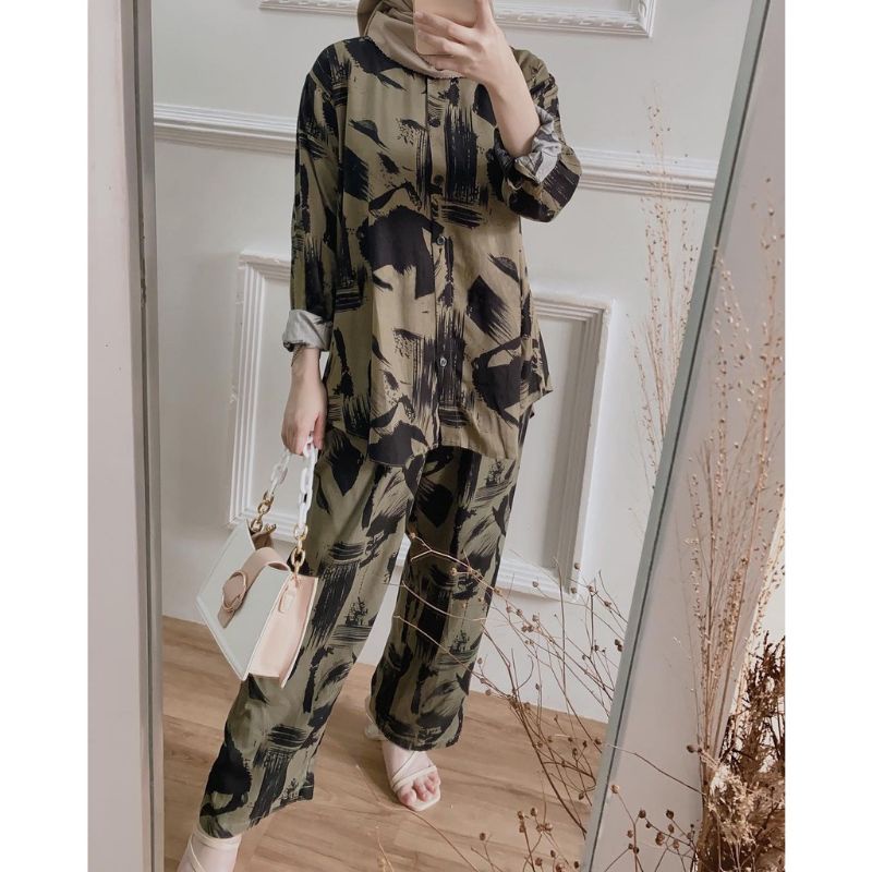 BELLE ONE SET / SETELAN RAYON DAILY ONE SET BAJU SETELAN WANITA KEKINIAN-ONESET(RAISA SET)