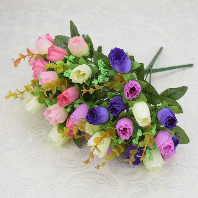 COD BUNGA MAWAR BUNGA TANGKAI PLASTIK BUNGA ARTIFISIAL BUNGA PAJANGAN IMITASI BUNGA HIASAN BT9013-3