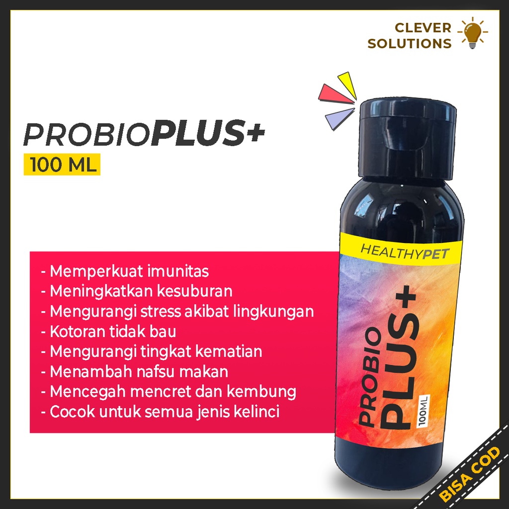 Vitamin Probiotik Kelinci PROBIOPLUS untuk Kelinci Anggora Hias Fuzzy Lop Holland Lop Rex 100 ML