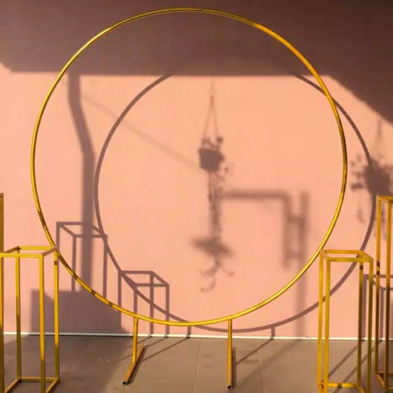 PAKET Lingkaran besi dekorasi+ 4 Standing Flower