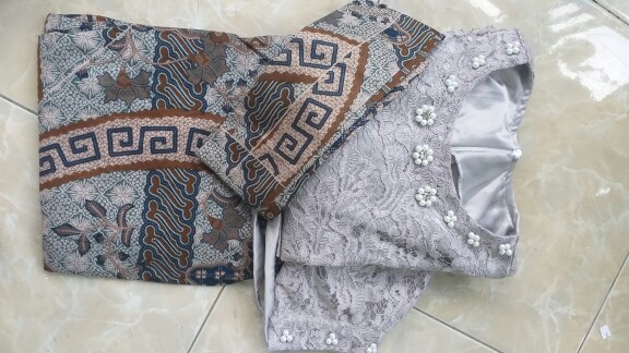 Set Batik Tradisional Couple Kebaya Brukat Glitter Hq / Kemeja Batik Pria Katun Primis Hq