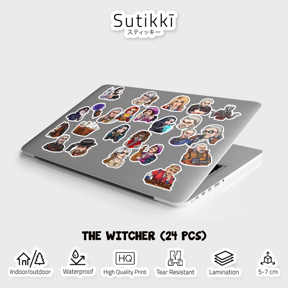 Sutikki | Sticker Pack The Witcher 3 Netflix Stiker Game Film Vinyl Laptop Koper Sepeda Tumbler