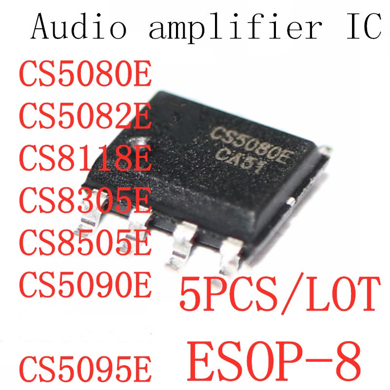 5pcs / LOT Sparepart Komponen Elektronik Chip IC xqx ^ CS5080E CS5082E CS8118E CS8305E CS8505E CS5090E CS5095E ESOP-8 SMD