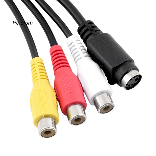 Kabel Adapter Konverter Vga Ke S-Video 3 Rca Av Tv Out Untuk Pc Laptop