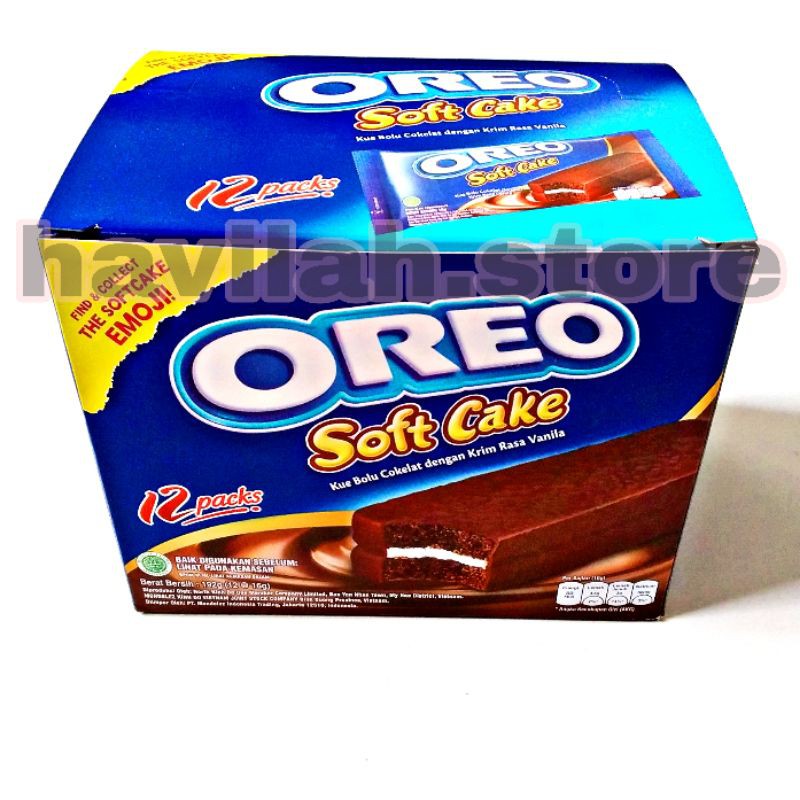 

Oreo Soft Cake Kue Bolu Coklat dengan Krim Vanilla 1 Box isi 12pcs