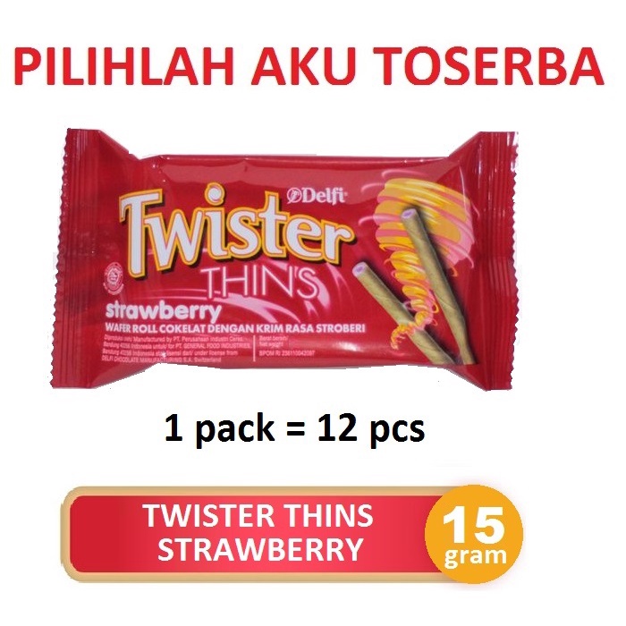 Twister Thins STRAWBERRY 15 gr - ( 1 PACK isi 12 pcs )